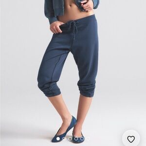 NWT SKIMS Lightweight Fleece Cropped Jogger Washed Navy Small S